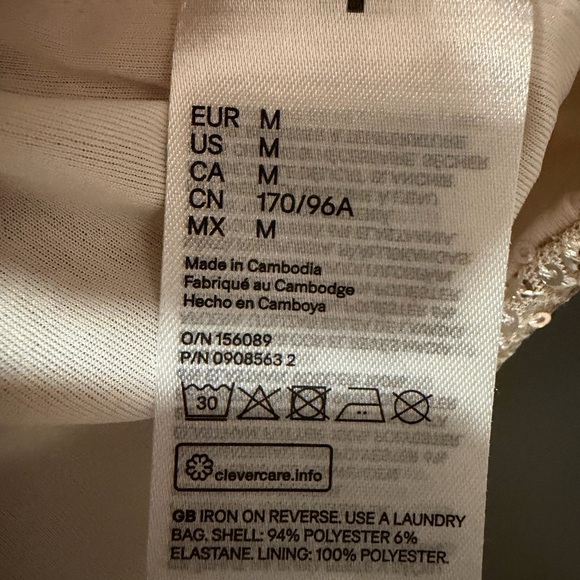 H&M Champagne Gold Sequin Short Sleeve Top – Women’s Size M NWT - Picture 6 of 7